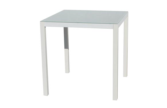 MESA ALUMINIO CRISTAL WHIT70X70 CM