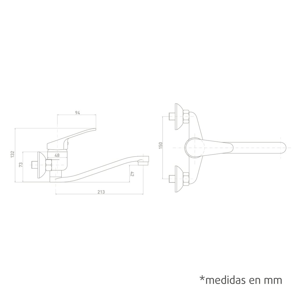MONOMANDO JAVA    FREG.C/BAJO PARED 15CM 2