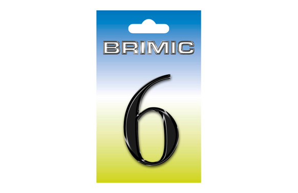 NUMERO 6 LATON 100 MM     NEGRO