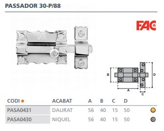 PASADOR 30-P/88     NIQUEL FAC 2