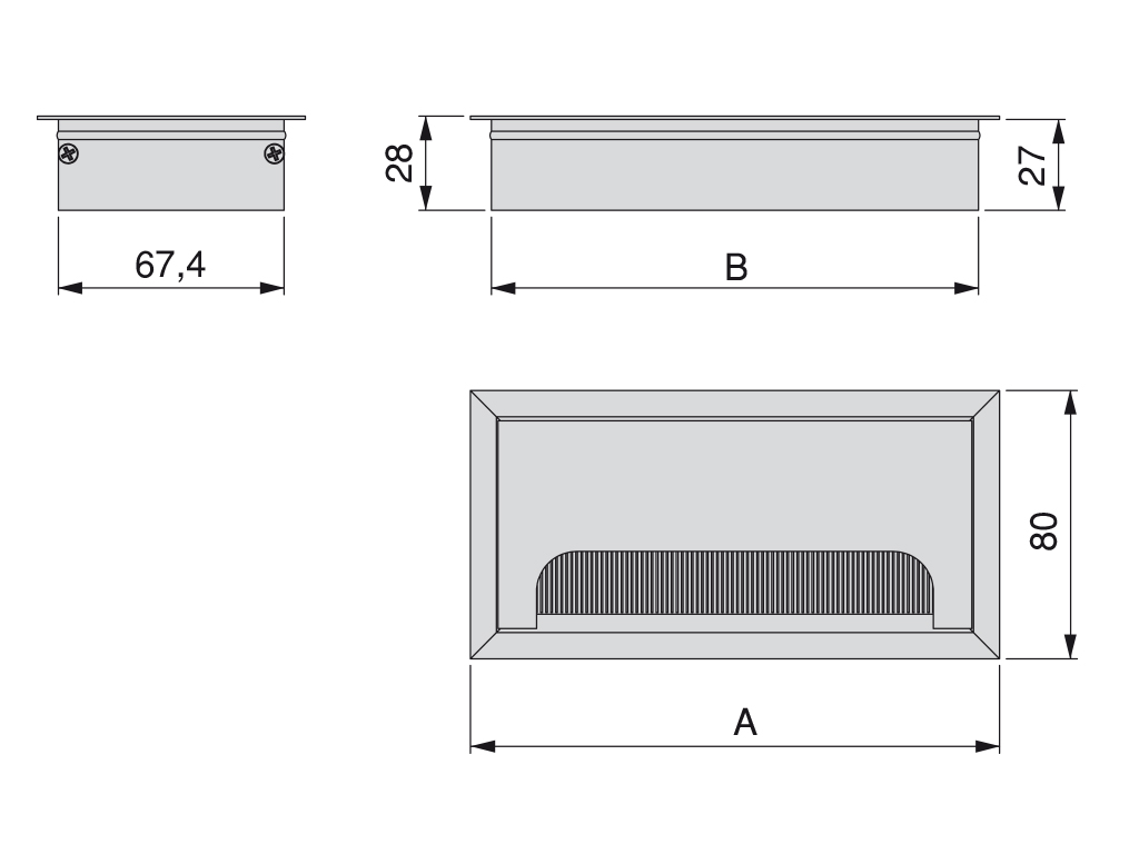 TAPA PASACABLE QUADRUM 160X80 5010062 3