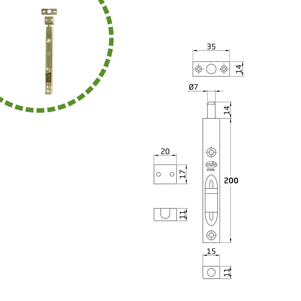 PASADOR 400-200 LATONADO  1250 5