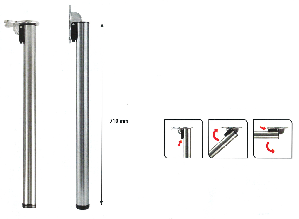 PATA COCINA PLEGABLE 710X50   CR.MATE