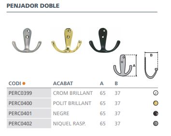 PERCHA DOBLE CROMO BRILLO   4120000 2