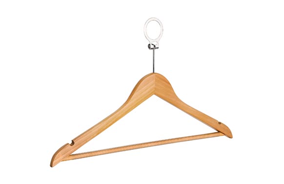 PERCHA ARMARIO MADERA CON ANILLA TIPO HOTEL 4 PIEZAS 45 X 23,5 CM 64030100 1