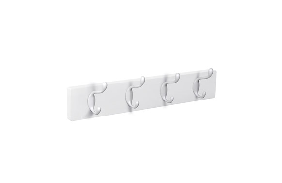 PERCHA PARED MADERA BLANCA4 GANCHOS BLAN