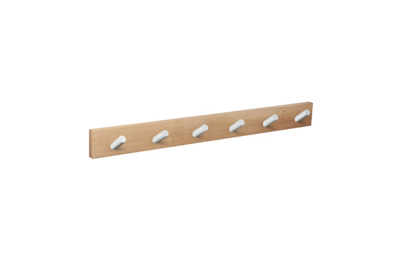 PERCHA PARED MADERA NATURA6 POMOS INCLIN