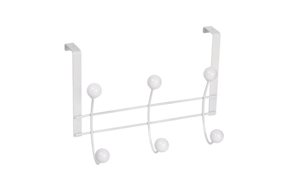 PERCHA SOBREPUERTA BLANCA 6 BOLAS BLANCA