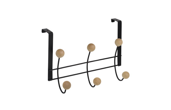 PERCHA SOBREPUERTA NEGRA  6 BOLAS HAYA N