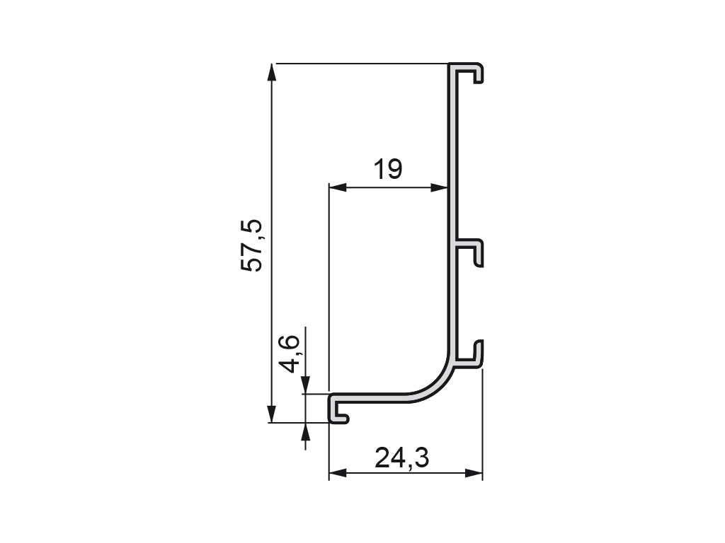 PERFIL GOLA-E ALUM.  3.90M SUPER.8900062 2