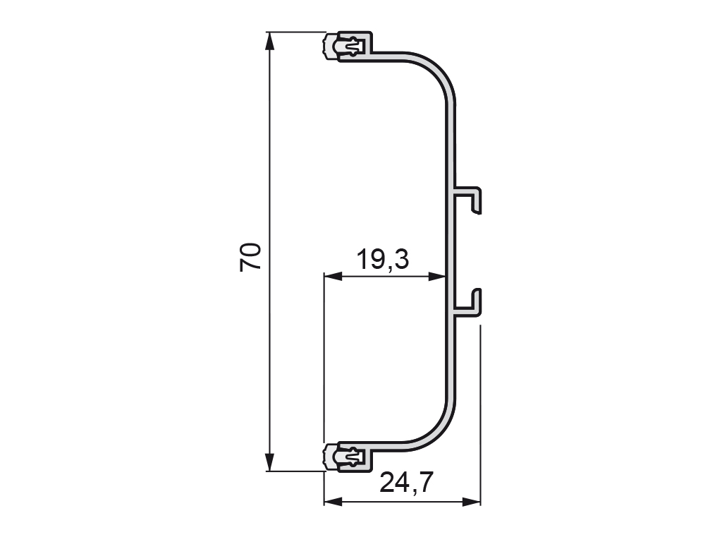 PERFIL GOLA-E ALUM.  3.90M CENTR.8900162 2