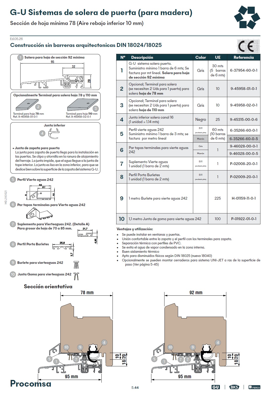PERFIL SOLERA ALUMINIO 3 MTS (95MM) 3