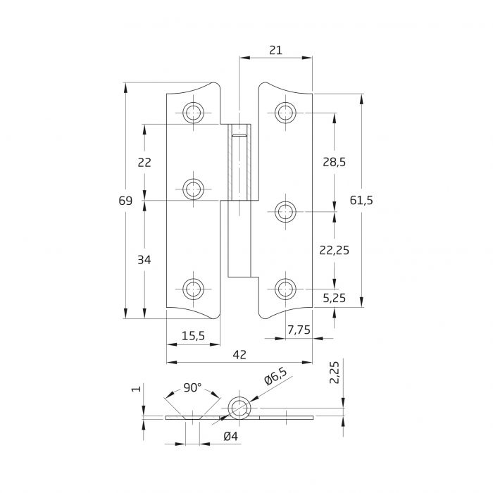 PERNIO ACERO BICROMATADO S70 X 42 MM DER 2