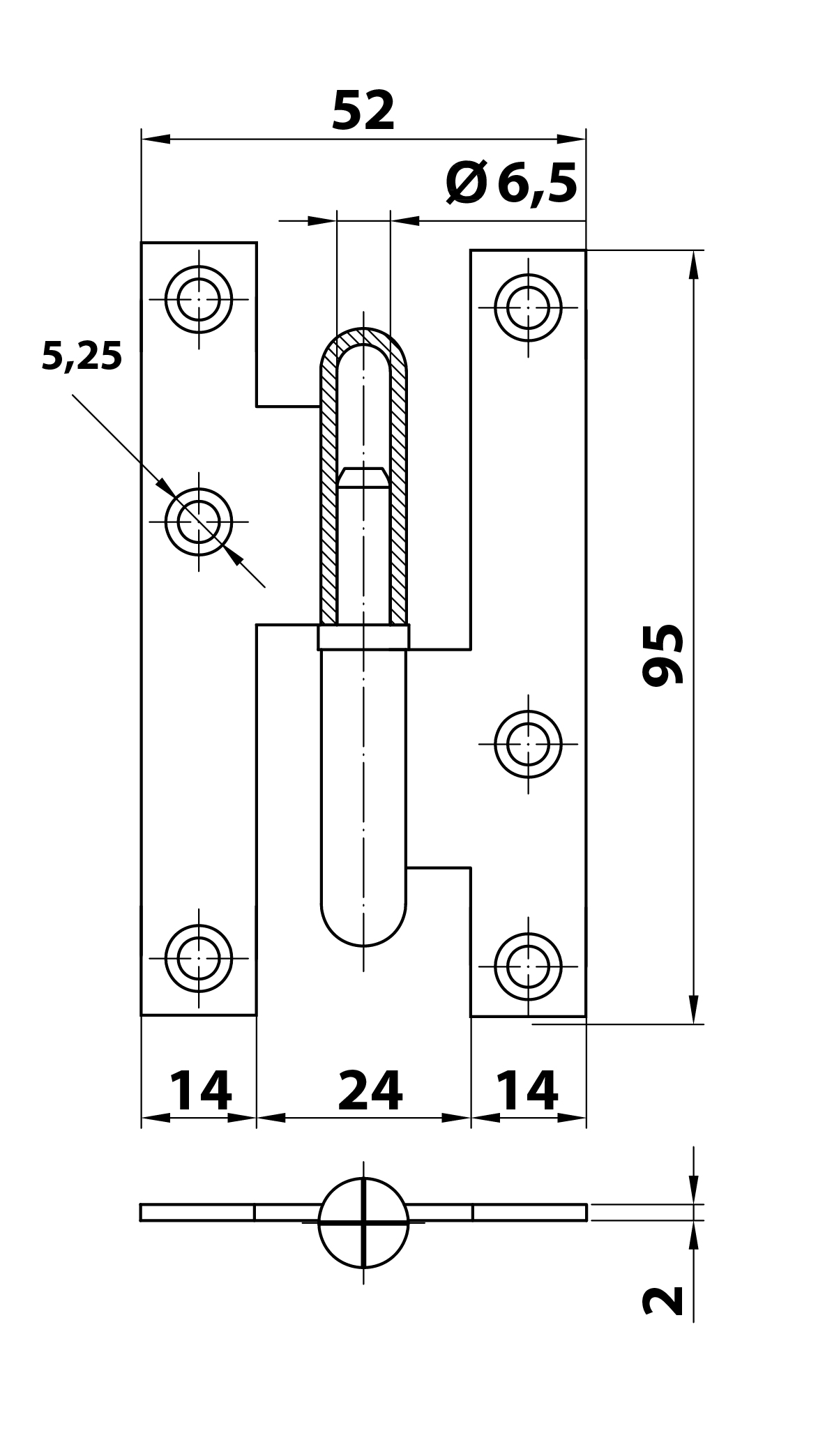 PERNIO 2000-9,5 PC IZQUIERDA CROMO MATE 2