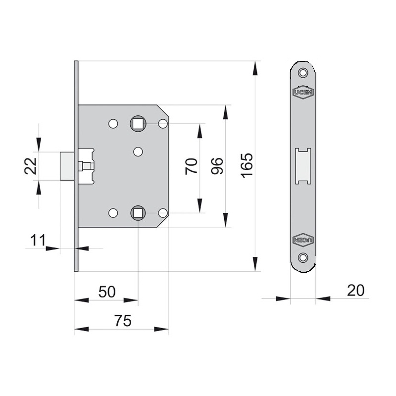 PICAPORTE UNIFICADO FRENTE REDONDO 70 MM NIQUELADO 6137BCHN050R-CAJA 3