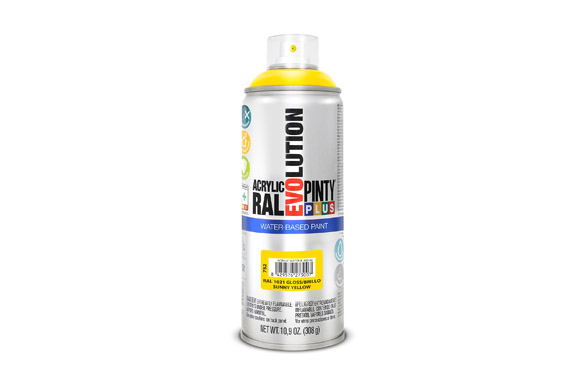 PINTURA SPRAY AL AGUA EVOLUTION WATER BASED 520 CC RAL 1021 AMARILLO COLZA BRILLO 752 1