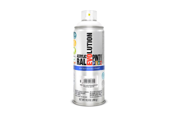 PINTURA SPRAY AL AGUA EVOLUTION WATER BASED 520 CC RAL 9016 BLANCO TRAFICO BRILLO 885 1