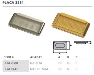 PLACA CON ASA DORADO 3251112 2
