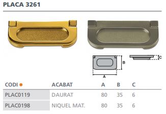 PLACA CON ASA ESTAMP        3261100-DOR 2