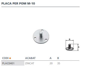 PLACA REDONDA M-10 POMO 800 - 801 2
