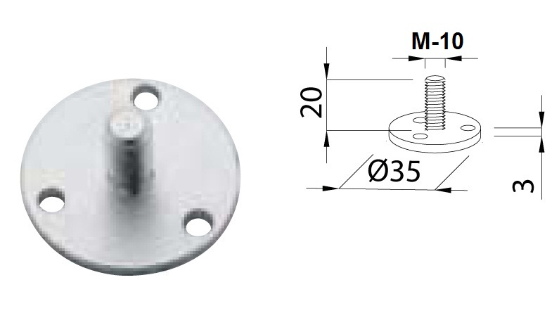 PLACA REDONDA M-10 POMO 800 - 801