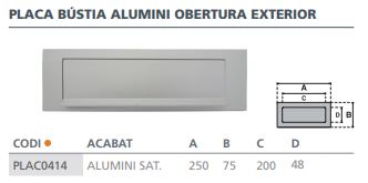PLACA CARTAS ALUM.SATINAT 250X75 7025700 2