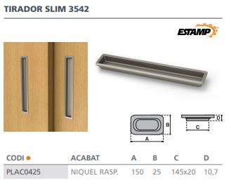 PLACA ENCASTAR  3542038 NIQUEL CEPILLADO 3