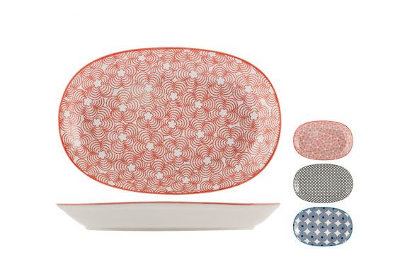 BANDEJA PORCELANA OVALADA 16 X 23,5 CM -