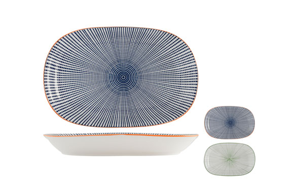 BANDEJA PORCELANA OVALADA 20,5 X 30,5 CM