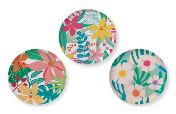 PLATO MELAMINA DECORADO   POSTRE - 20 CM