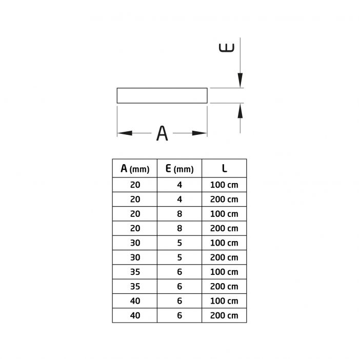 PLETINA ALUMINIO 30X8-1 MT.LACADO 20843 2