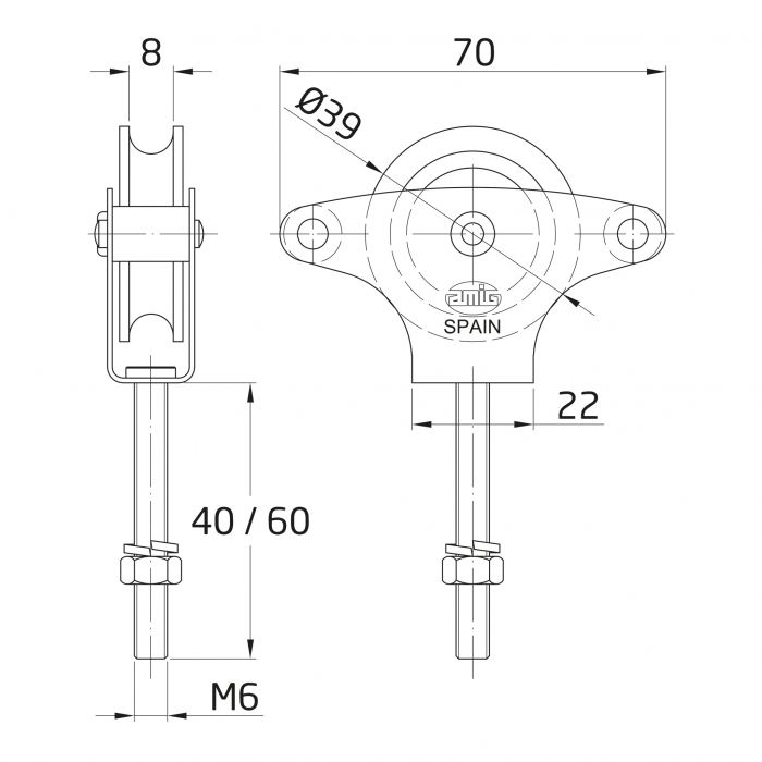 POLEA 3 ZINCADA DISPLAY AMIG 2