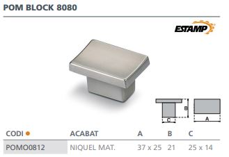 POMO METALICO NIQUEL CEPILLADO 8080038 2