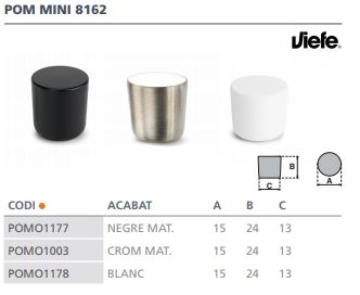 POMO METALICO ESTAMP 8162032 NEGRO MATE 2