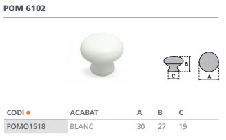 POMO    BLANCO     6102 ( 30MM)  6481001 2