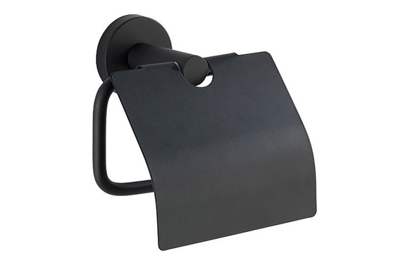 PORTAROLLO WC CON TAPA    BOSIO NEGRO