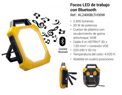 PROYECTOR TRABAJO 30W BLUETOOTH+ALTAVOZ