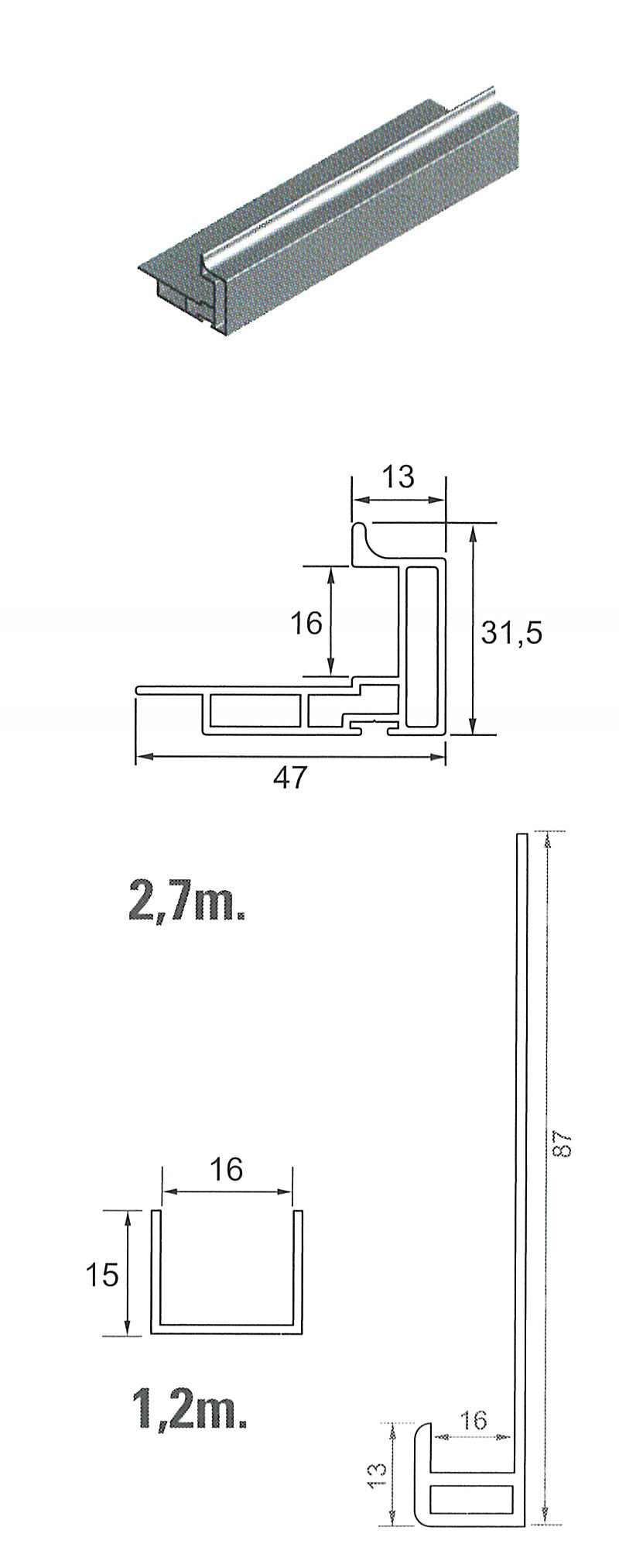 PUERTA KIT MINS-16        PLATA 2,7 MTS