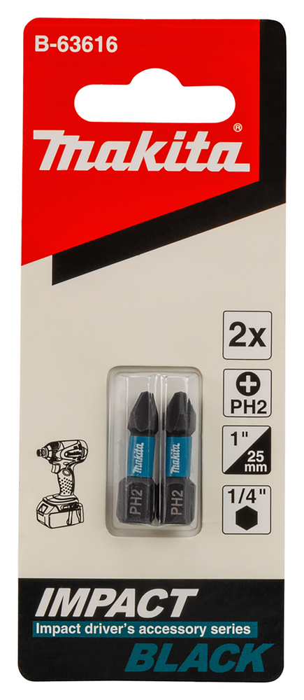 PUNTA TORSION BLACK PH2-25 (2U)  B-63616 2