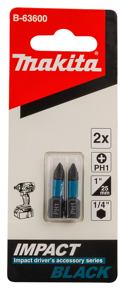 PUNTA TORSION BLACK PH1-25 (2U)  B-63600 2