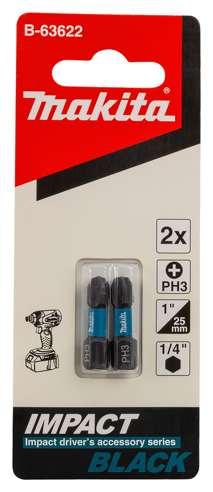 PUNTA TORSION BLACK PH3-25 (2U)  B-63622 2