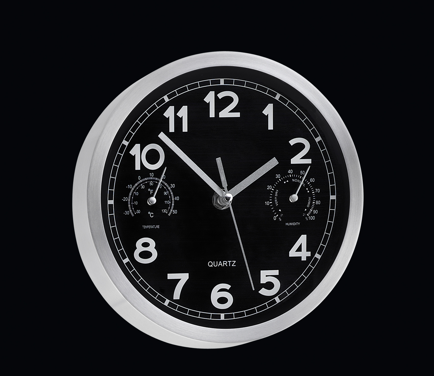 RELOJ PARED ALUMINIO D.25CM      474015