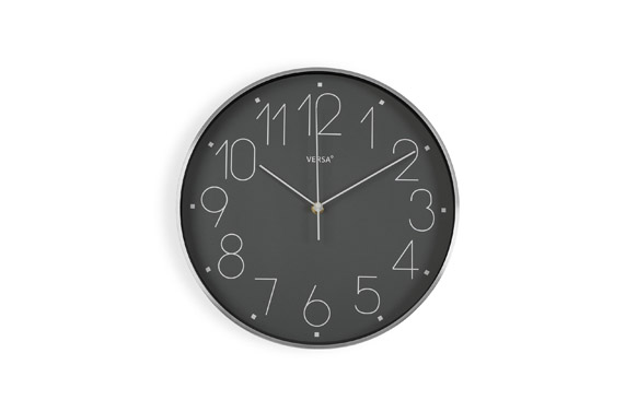 RELOJ PARED REDONDO ALUMINÃ© 31 CM GRIS