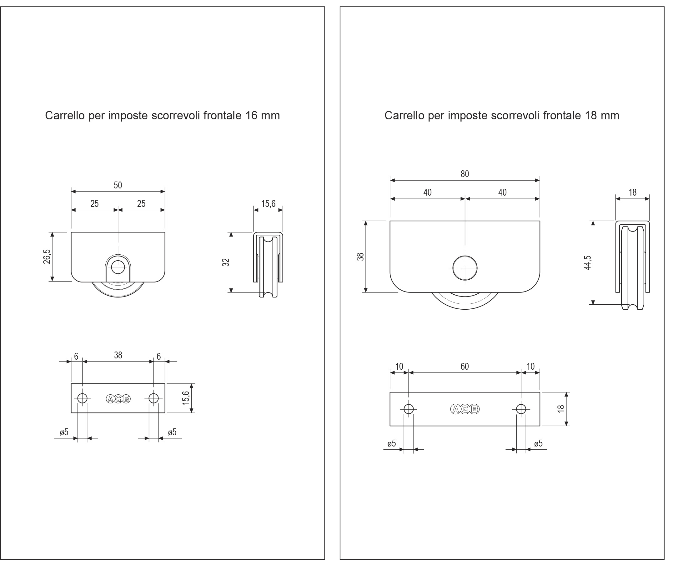 RUEDA CORREDERA 37KG. ANCHO 16 PLATA 2