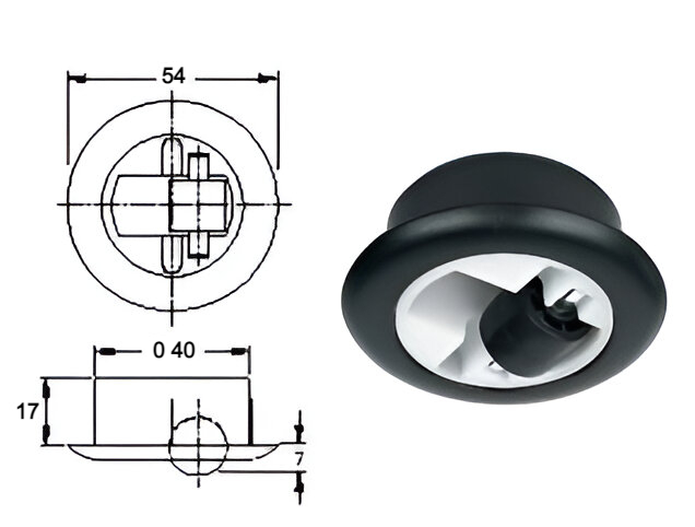 RUEDA ROLY GIRATORIA 50 KG NEGRA R-04225 2