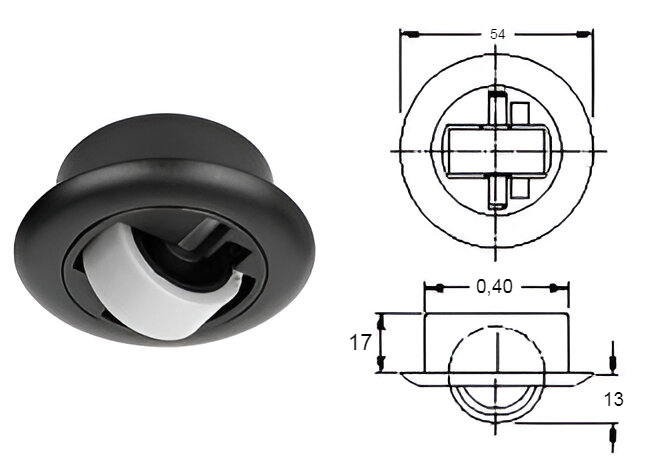 RUEDA ROLY FIJA      50 KG NEGRA R-04226 2
