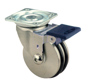 RUEDA GIRATORIA 10ALU75   NIQUEL 1-0536