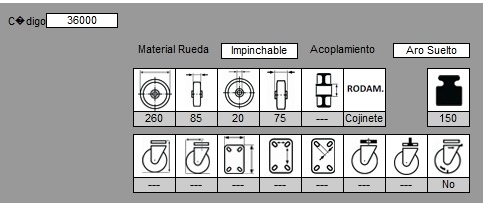 RUEDA CARRETILLA 317/260 PU CB IMPINCHAB 2