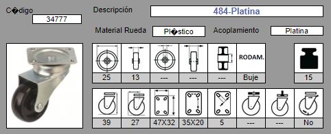 RUEDA GIRAT. S/PLACA 484/25 AFO MUEBLE 2