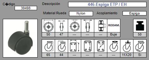 RUEDA GIRAT. S/PLACA 446/50 AFO C/ANILLA 2